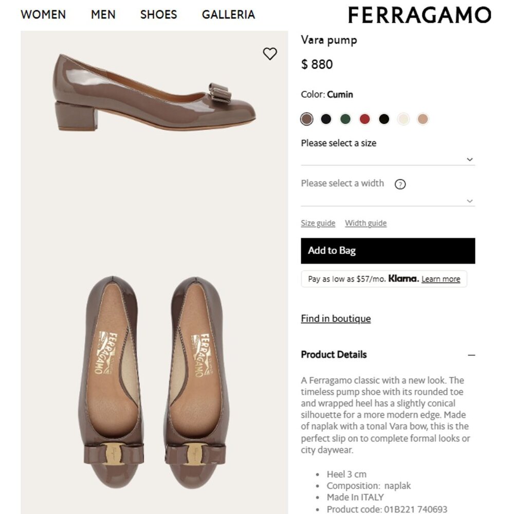 Vintage Salvatore Ferragamo Bronze Vara Bow Pumps Womens 8.5 Dress Shoes Italy - Picture 5 of 13